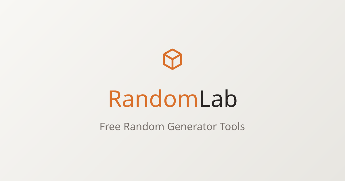 RandomLab - Free Online Random Generator Tools